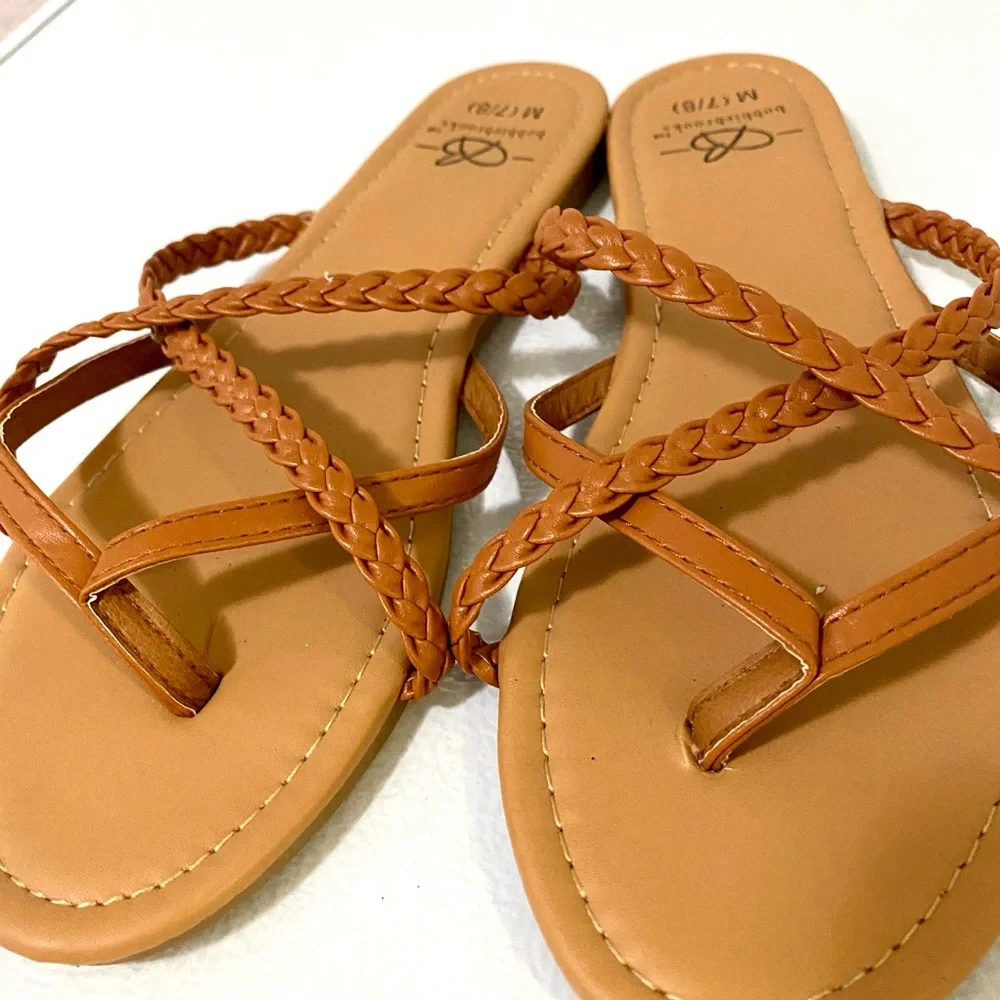 BOBBIEBROOKS Crown Braided Flat Sandals Flat Shoes Sz M7/8